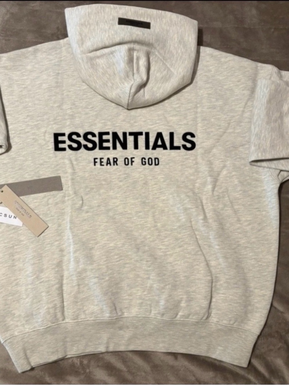Fear of God ESSENTIALS Heather Gray Logo Hoodie